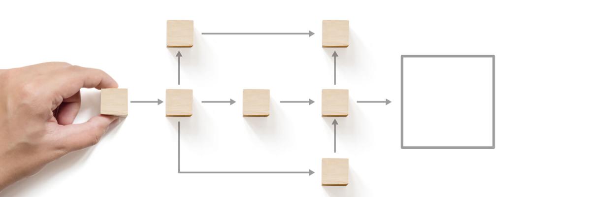 blocks and arrows representing workflow