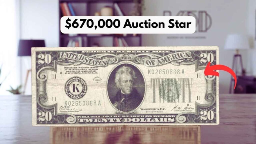 1928 $20 Gold Certificate Shines as $670,000